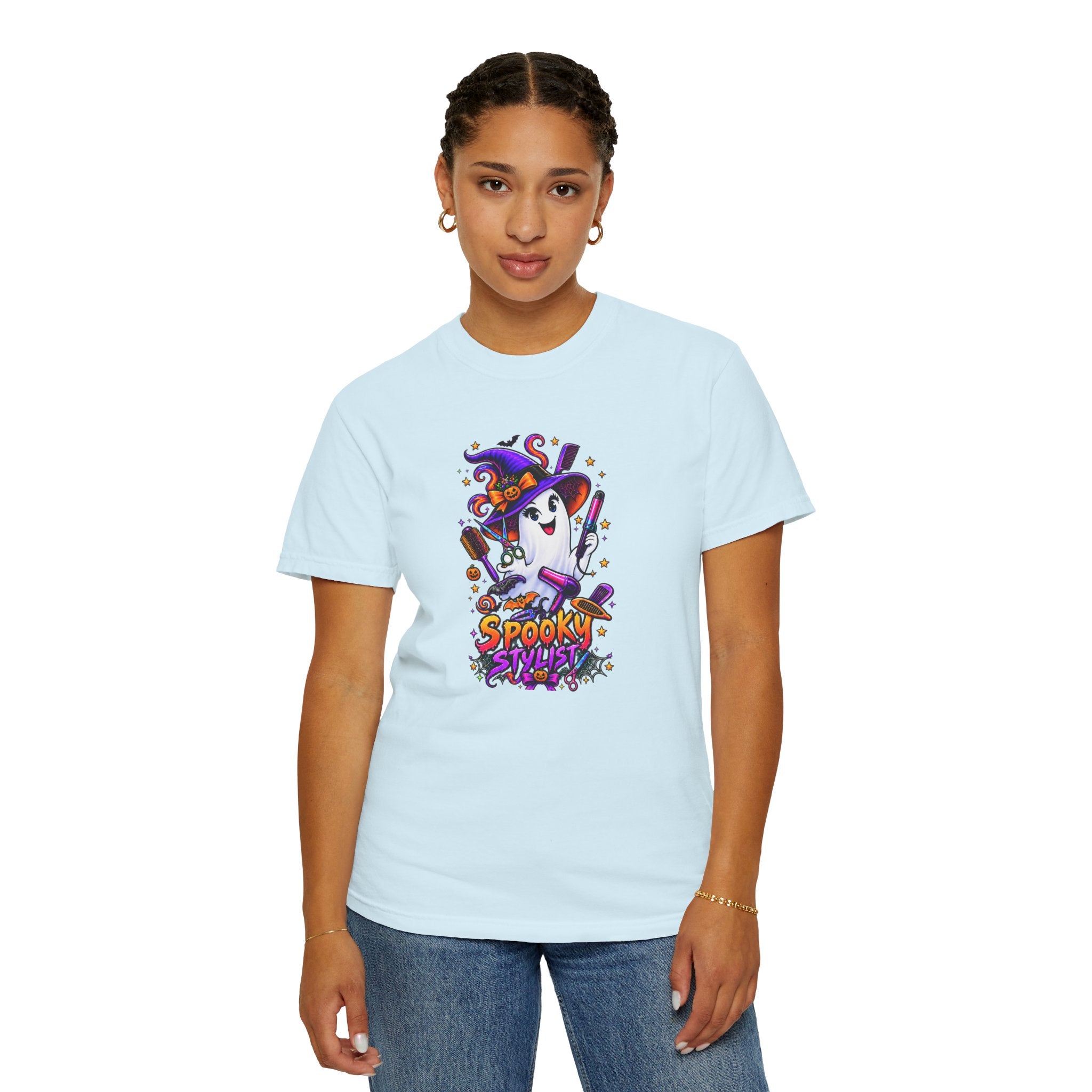 Spooky Stylist Halloween Tee – Adult Unisex Beauty Salon Party Shirt
