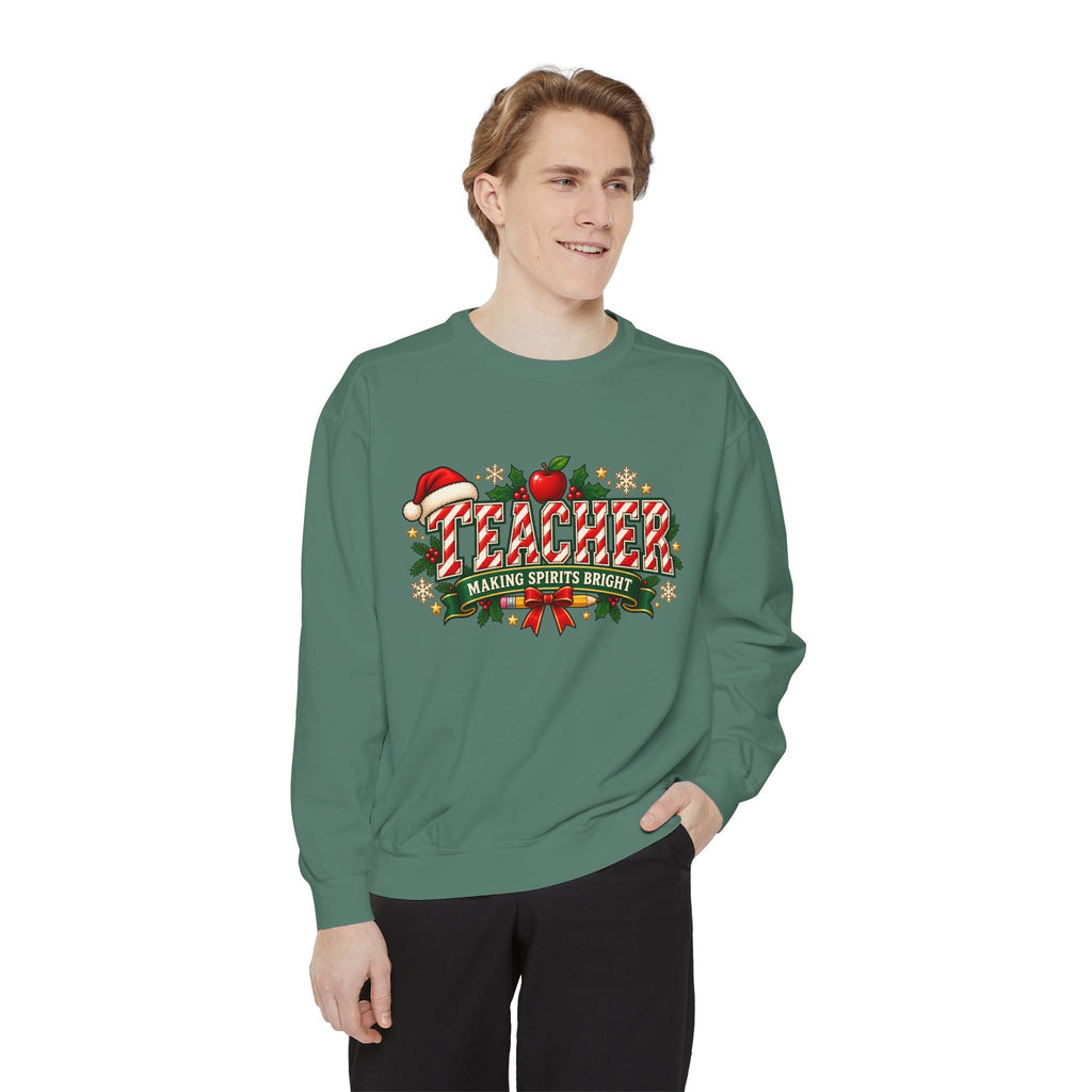 Teacher Making Spirits Bright Christmas Sweatshirt