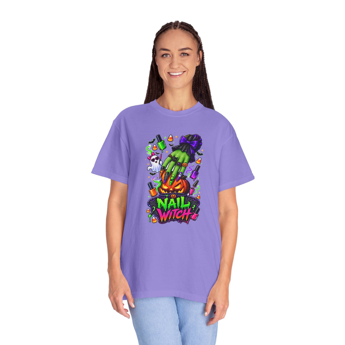 Nail Witch Halloween Tee – Adult Unisex Nail Tech & Beauty Salon Shirt