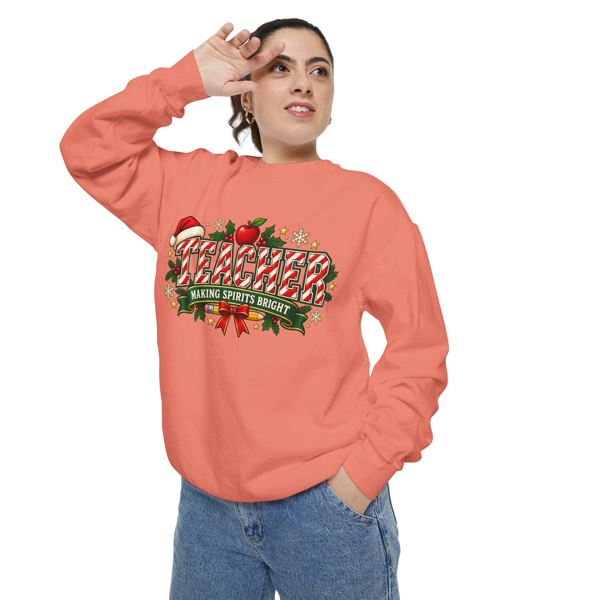 Teacher Making Spirits Bright Christmas Sweatshirt
