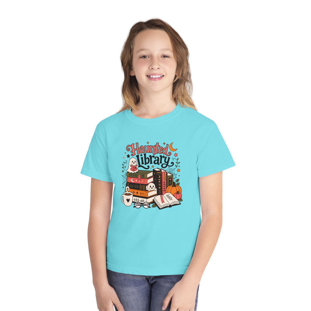 Haunted Library Youth Retro Tee 🎃📚