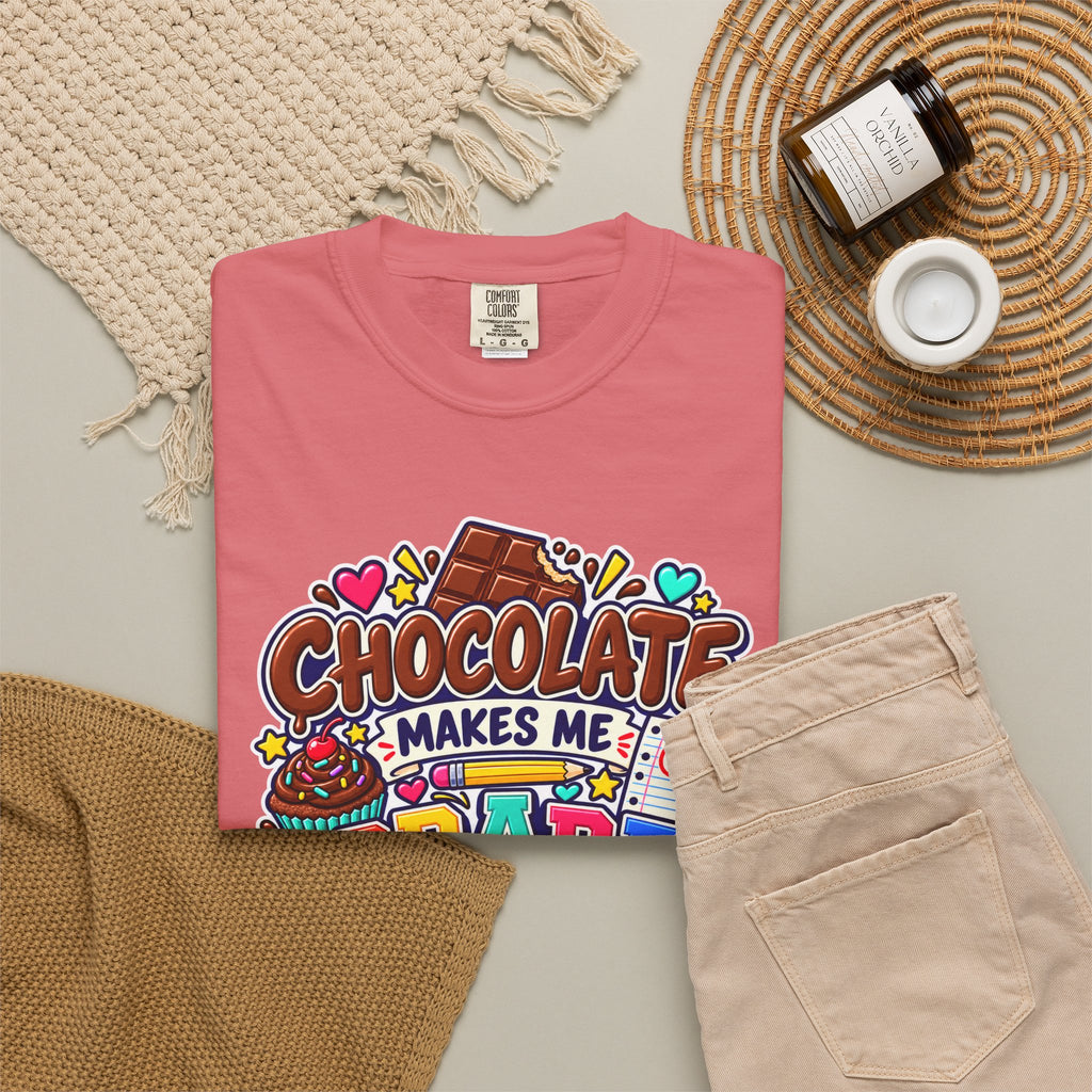 Chocolate Makes Me Grade Better Heavyweight Tee 🍫📚✏️