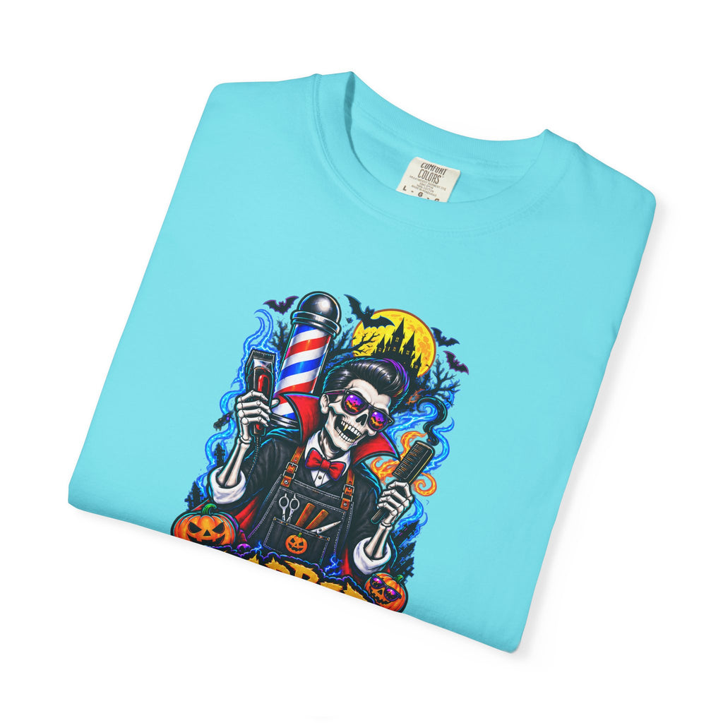 Barber of the Night Halloween Tee – Adult Unisex Barbershop Shirt