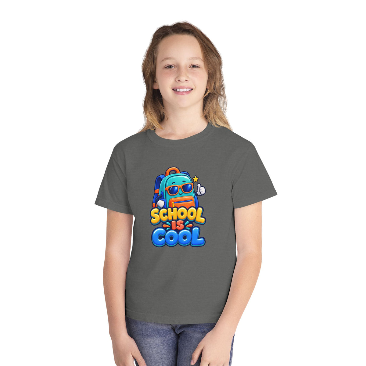 🎒 School Is Cool Backpack Cartoon Kids Tee