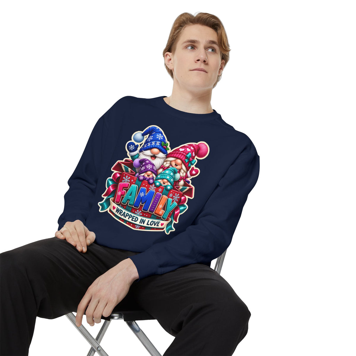 Family Wrapped in Gnome Love Christmas Sweatshirt