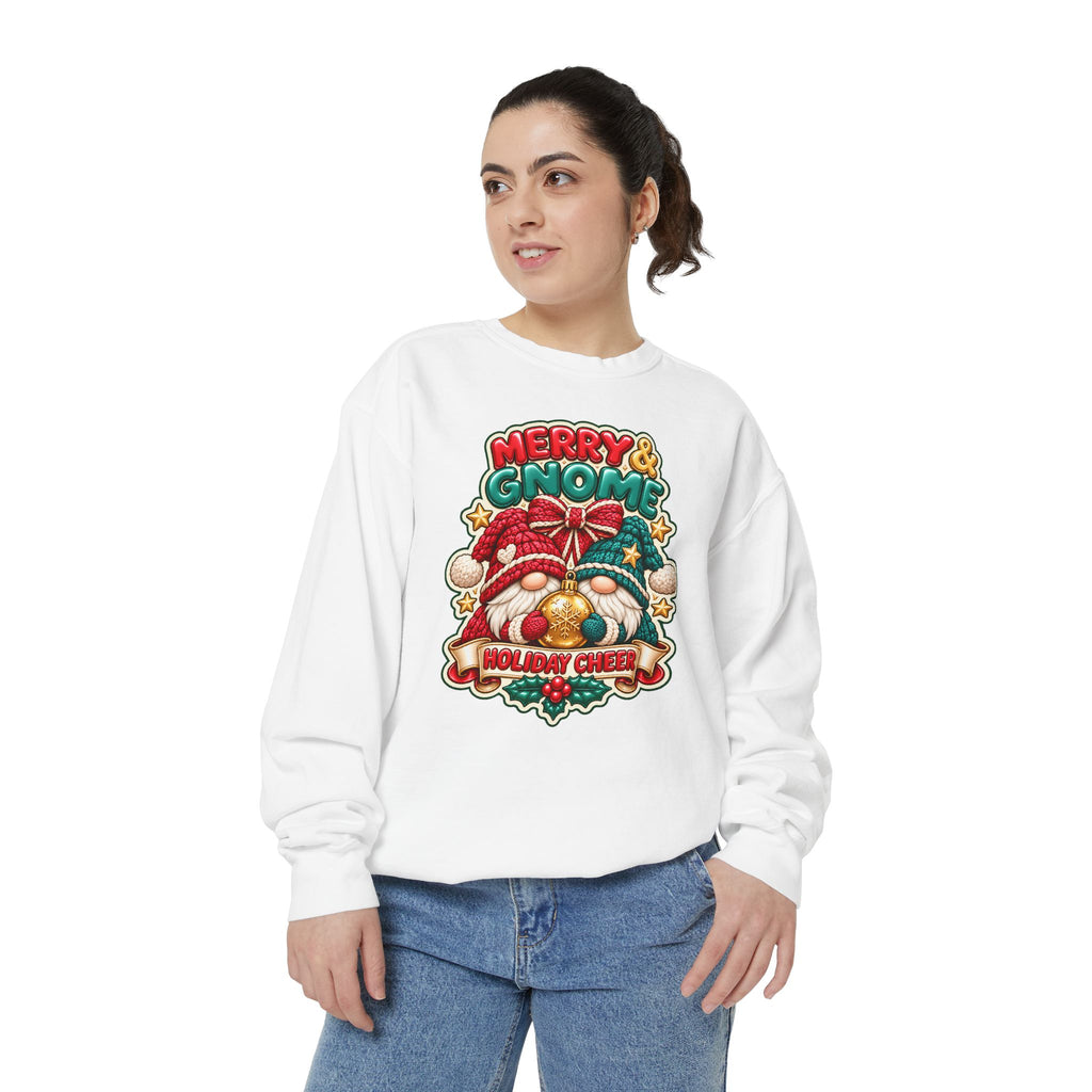 Merry and Gnome Holiday Cheer Sweatshirt — Cute Christmas Design