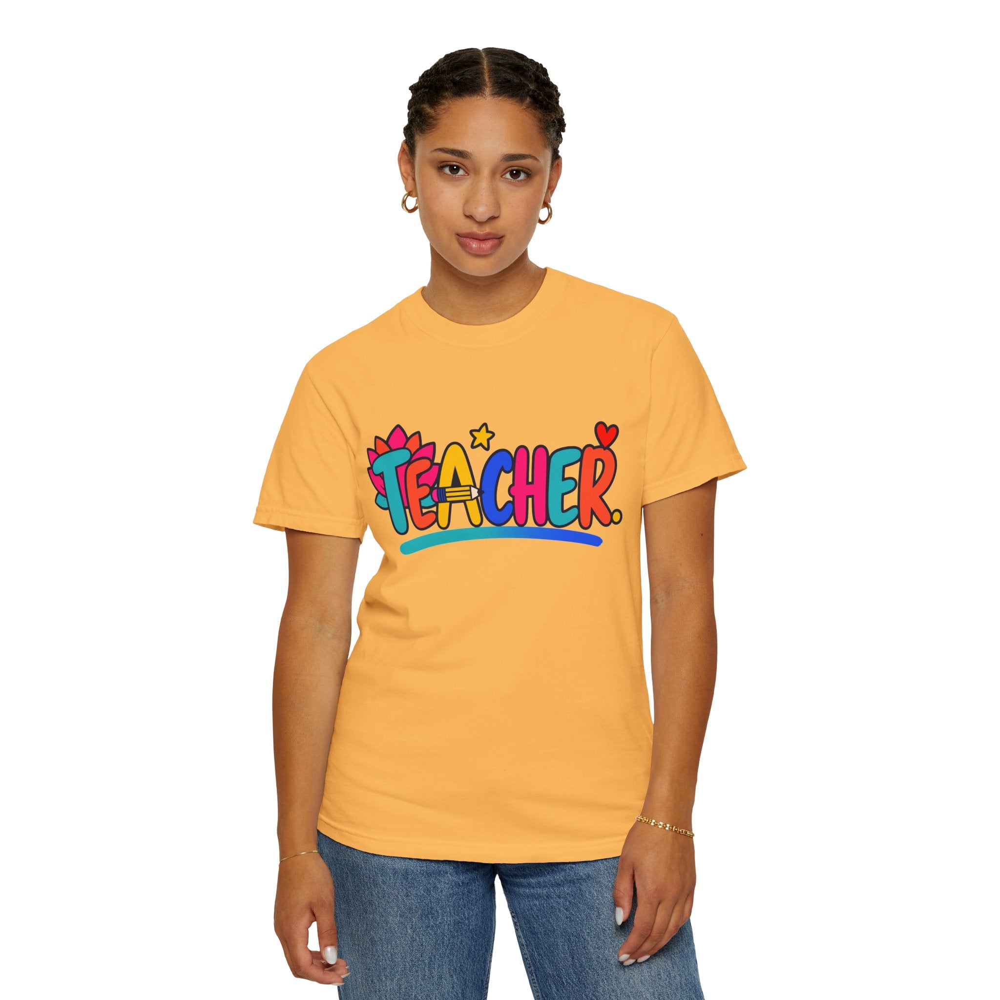 Colorful Teacher Comfort Colors® Heavyweight Tee 🍎✏️