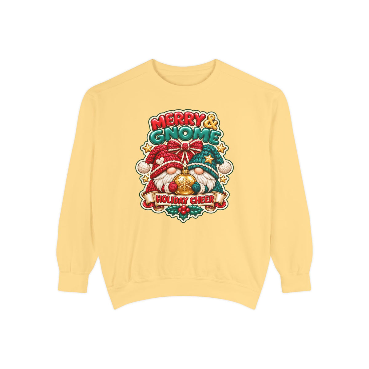 Merry and Gnome Holiday Cheer Sweatshirt — Cute Christmas Design