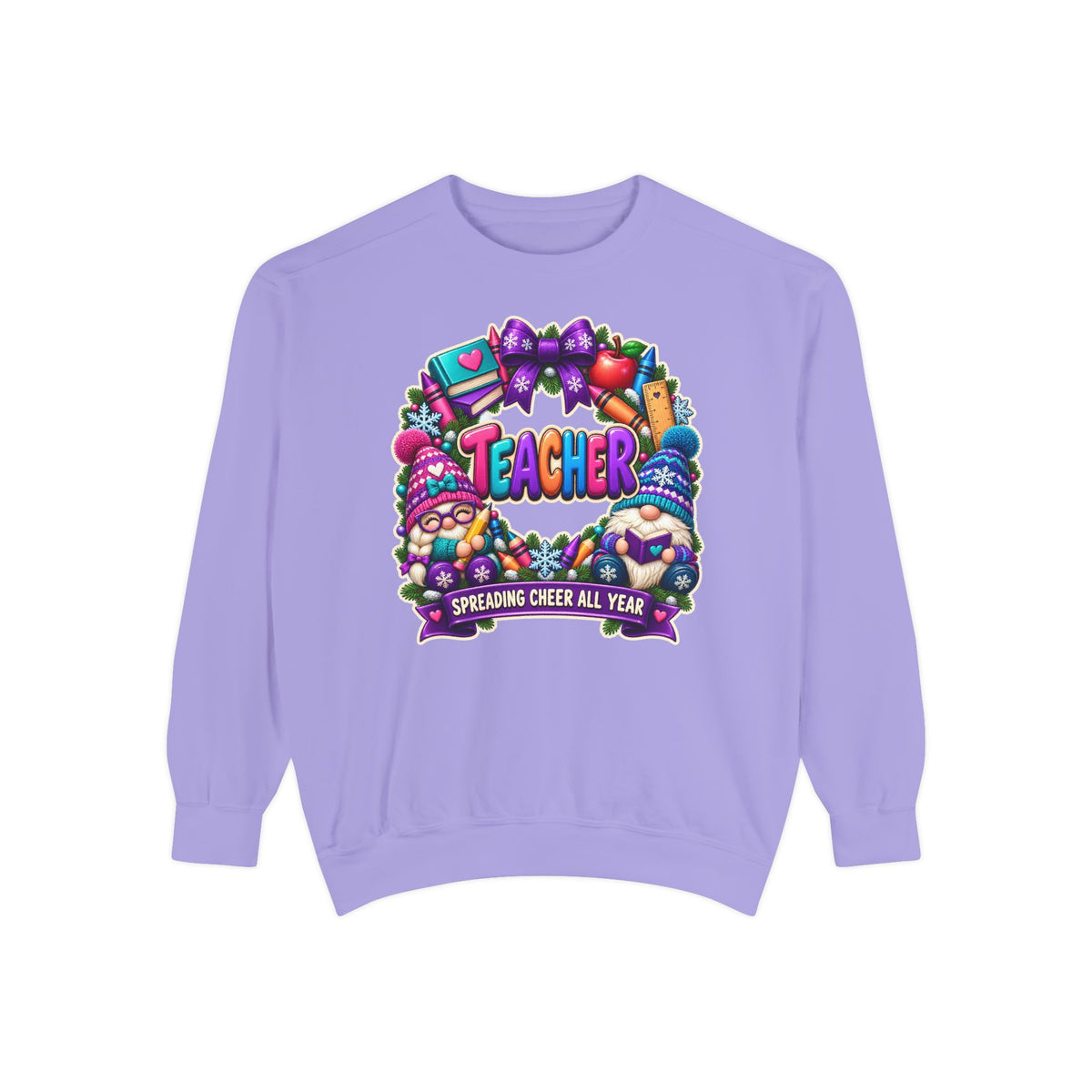 Teacher Spreading Gnomes Cheer All Year Christmas Sweatshirt