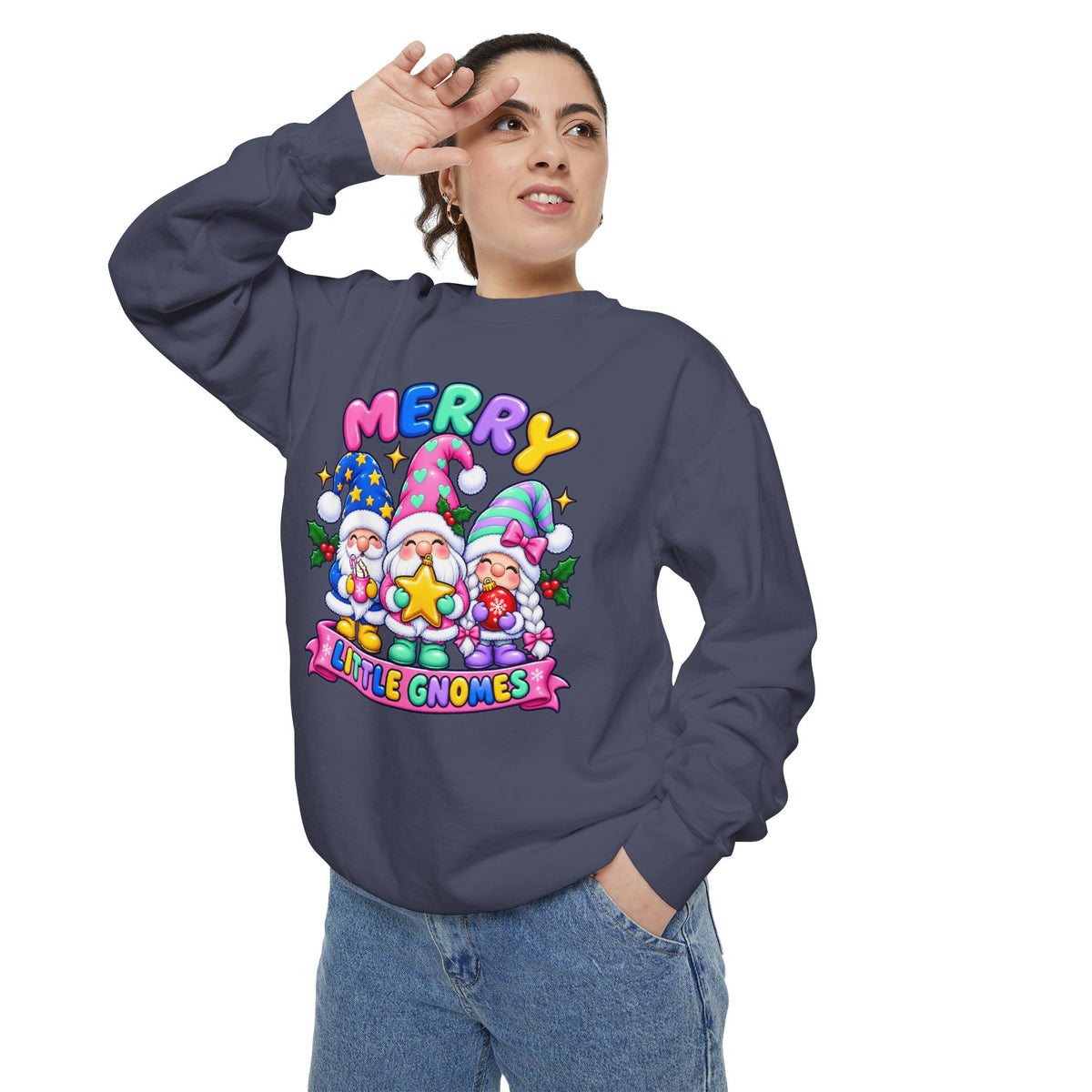 Merry Little Gnomes Sweatshirt Cute Christmas Holiday Crewneck