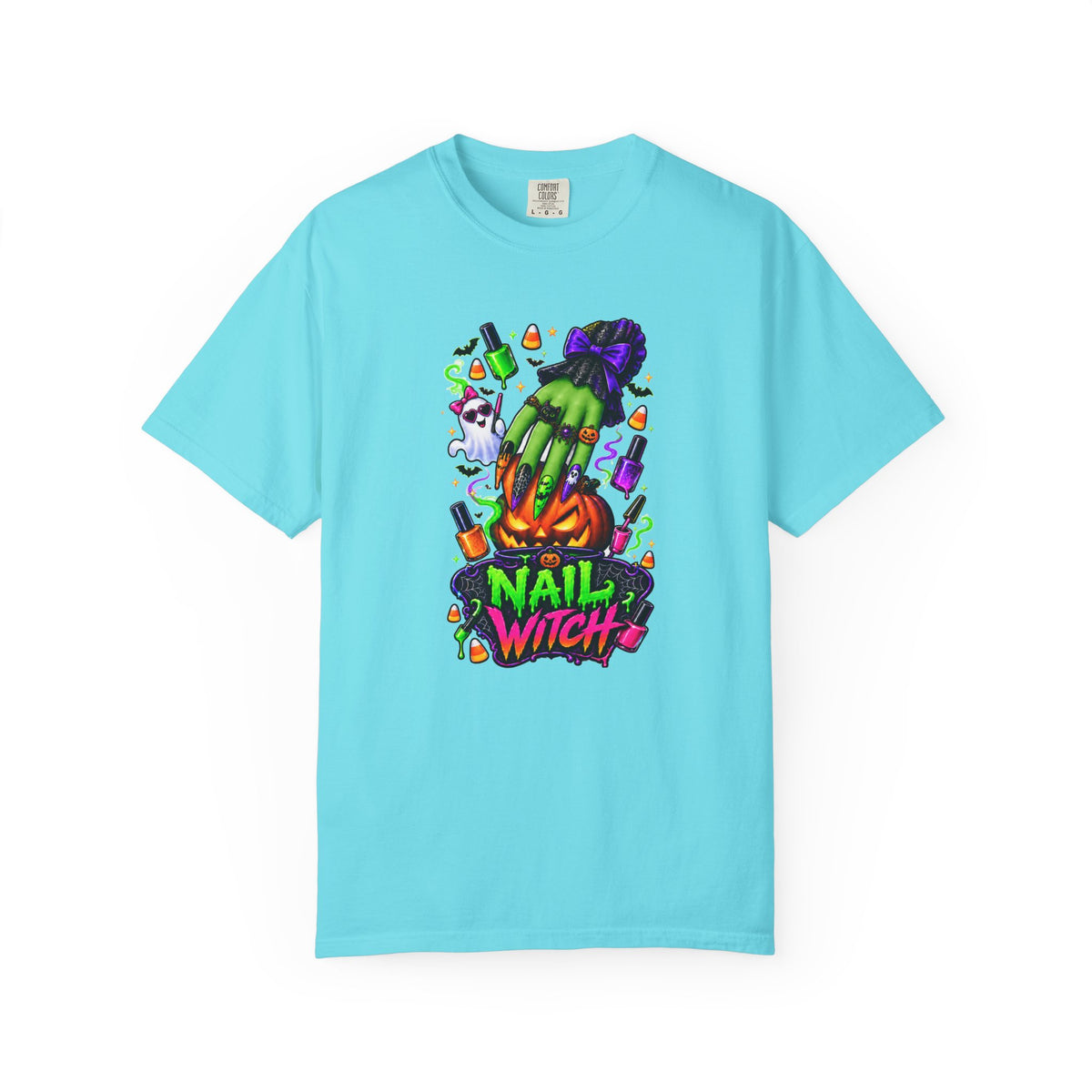 Nail Witch Halloween Tee – Adult Unisex Nail Tech & Beauty Salon Shirt