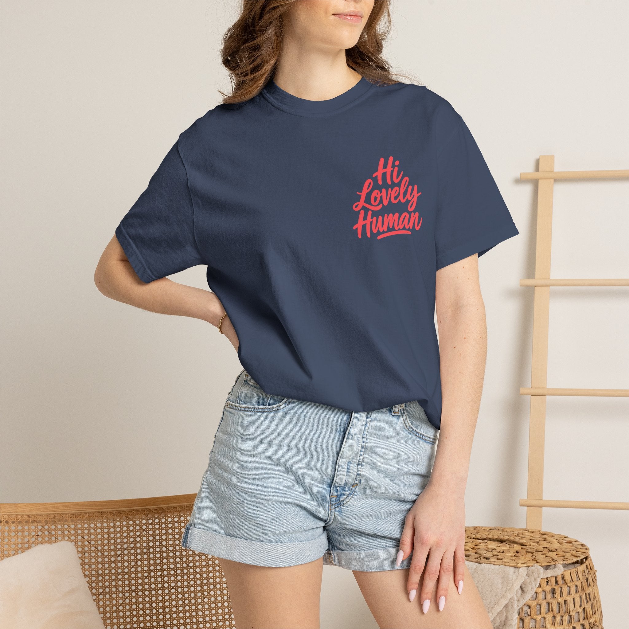 Hi Lovely Human Navy Garment-Dyed Comfort Colors® T-Shirt