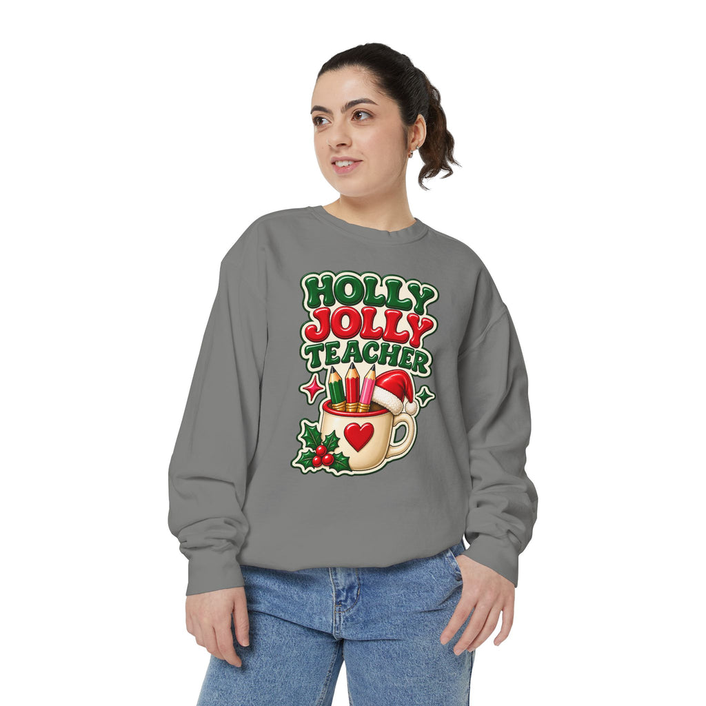 Holly Jolly Teacher Sweatshirt – Christmas Mug Holiday Teacher Gift