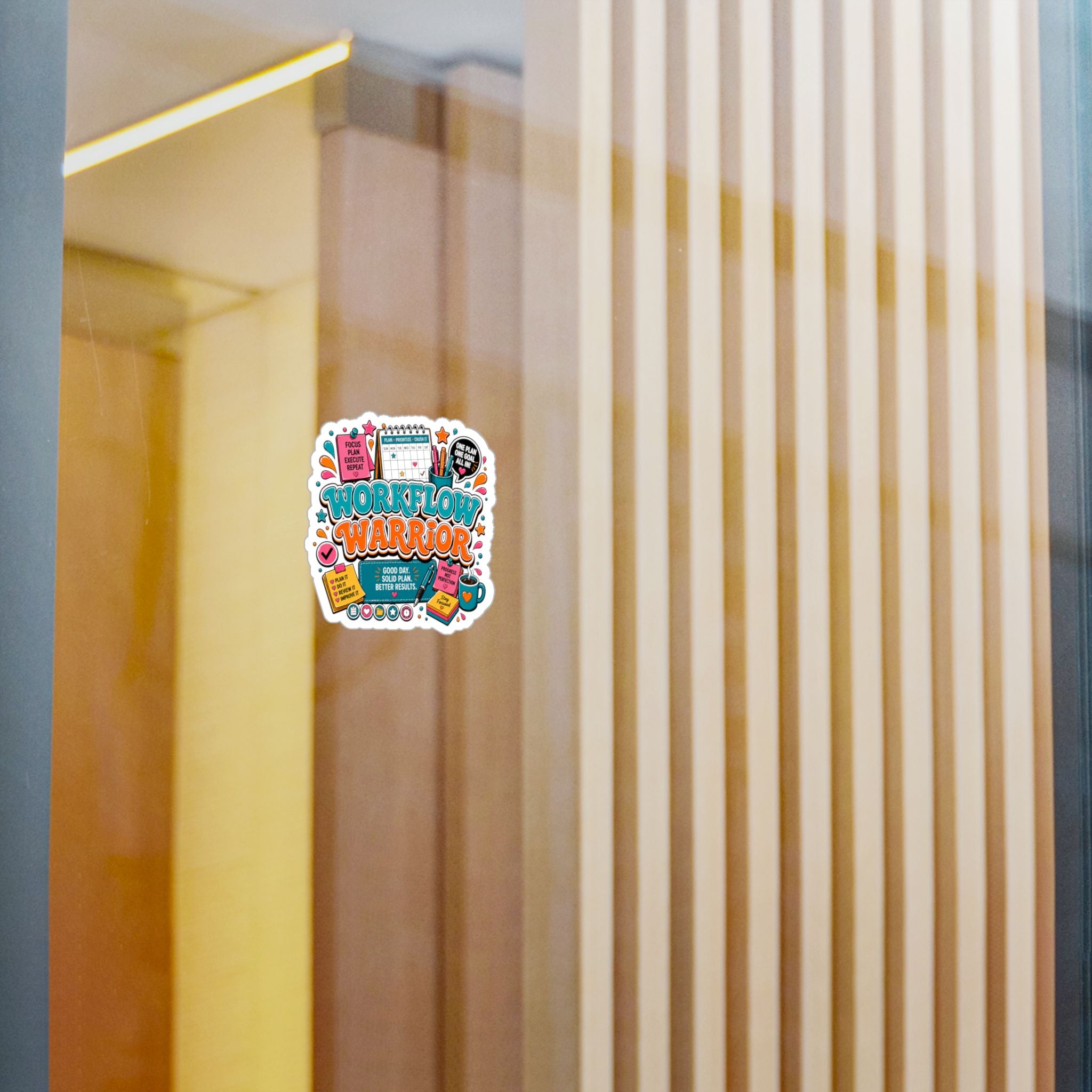 Workflow Warrior Vinyl Sticker – Productivity Planner Decor (Kiss-Cut)