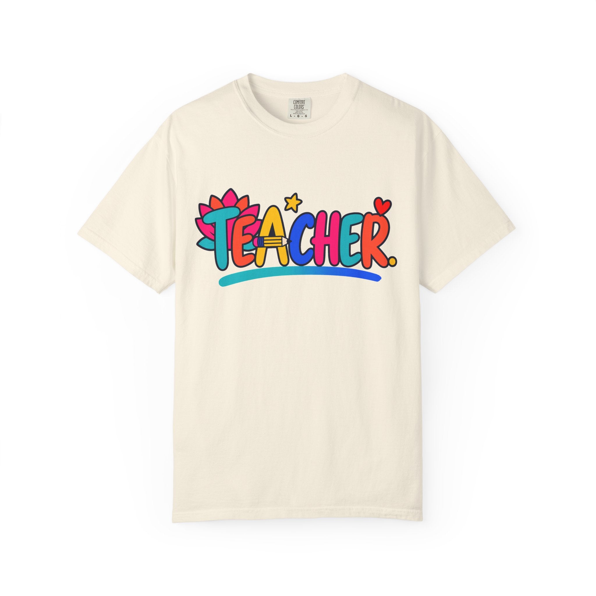 Colorful Teacher Comfort Colors® Heavyweight Tee 🍎✏️