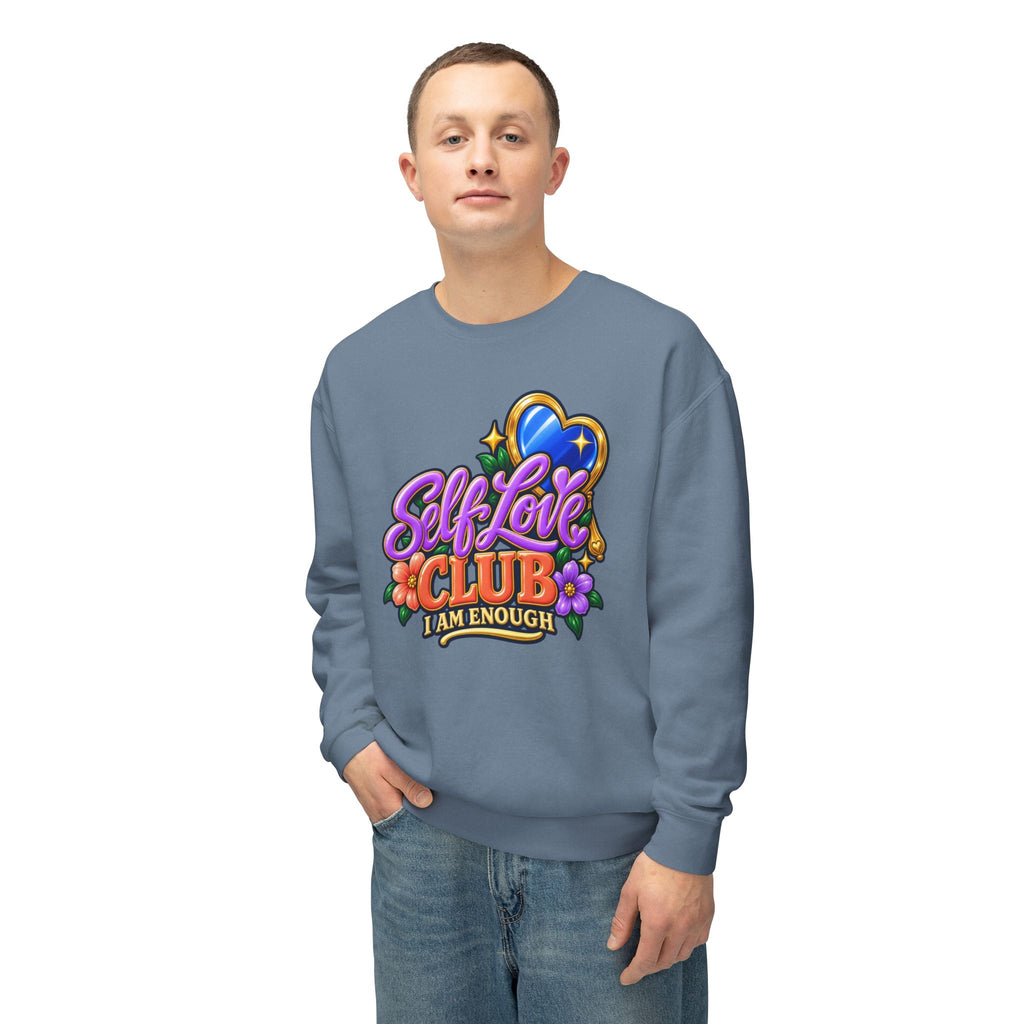 Self Love Club Sweatshirt — "I Am Enough" Graphic Crewneck 💙✨