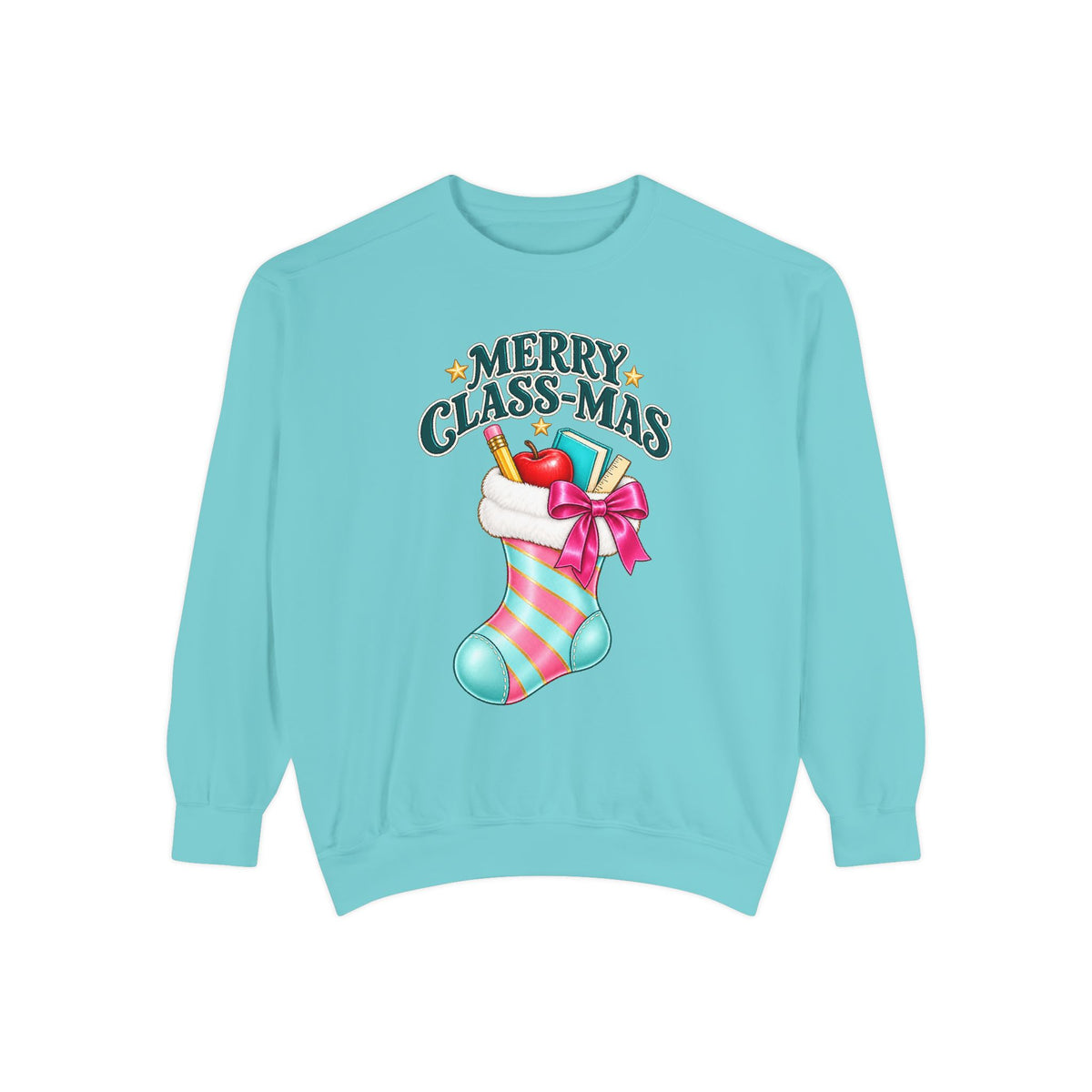 Merry Class-mas Sweatshirt — Christmas Teacher Holiday Stocking Crewneck