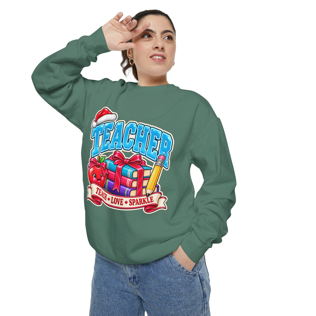 Teach • Love • Sparkle Christmas Teacher Sweatshirt