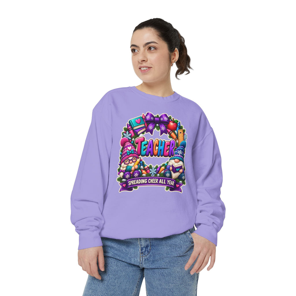 Teacher Spreading Gnomes Cheer All Year Christmas Sweatshirt