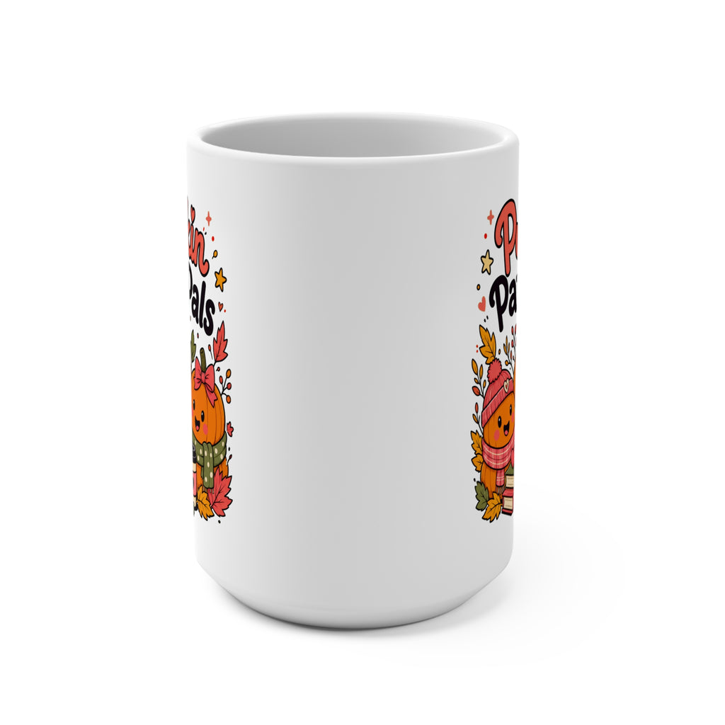 Pumpkin Patch Pals Mug - Cute Fall Coffee Cup - Autumn Gift for Pumpkin Lovers, Book Lovers, Students and Cozy Home Decor Fans