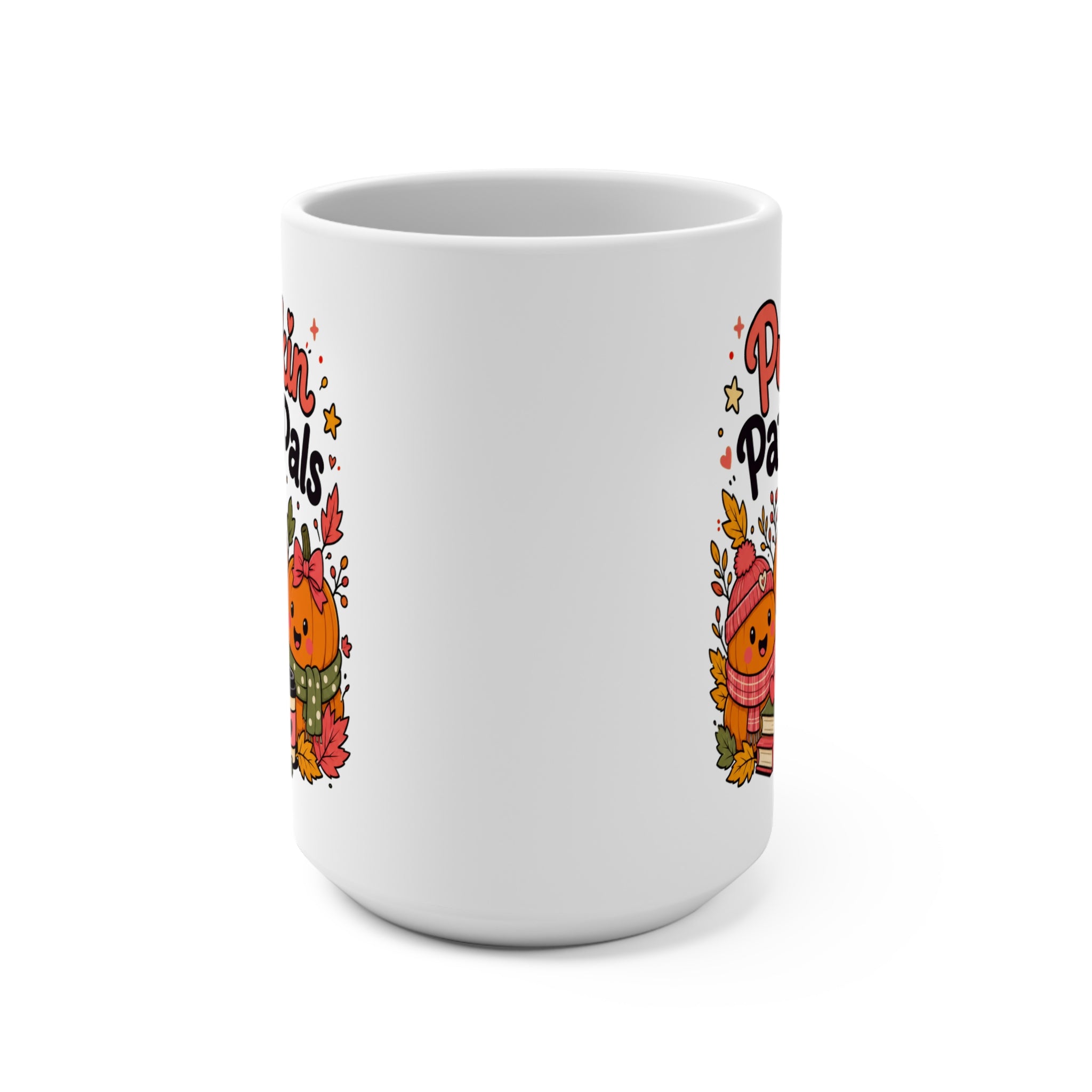 Pumpkin Patch Pals Mug - Cute Fall Coffee Cup - Autumn Gift for Pumpkin Lovers, Book Lovers, Students and Cozy Home Decor Fans