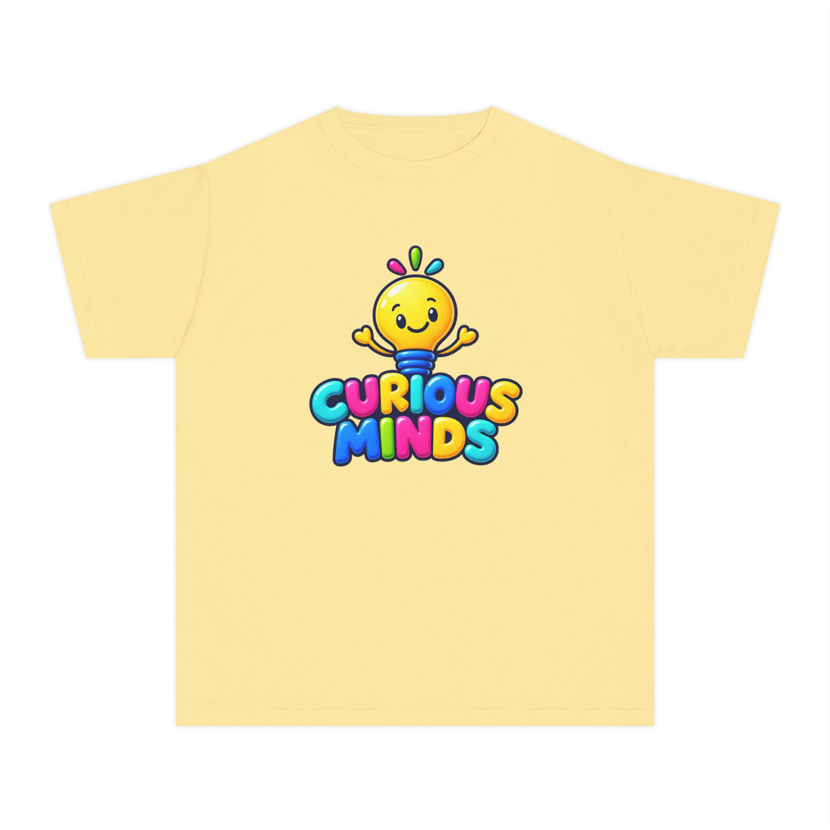 💡 Curious Minds Kids Tee Colorful Happy Character