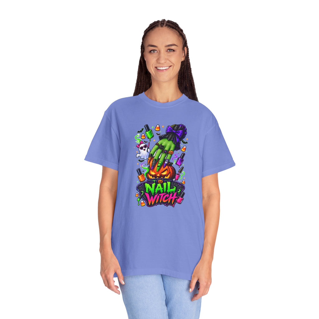 Nail Witch Halloween Tee – Adult Unisex Nail Tech & Beauty Salon Shirt