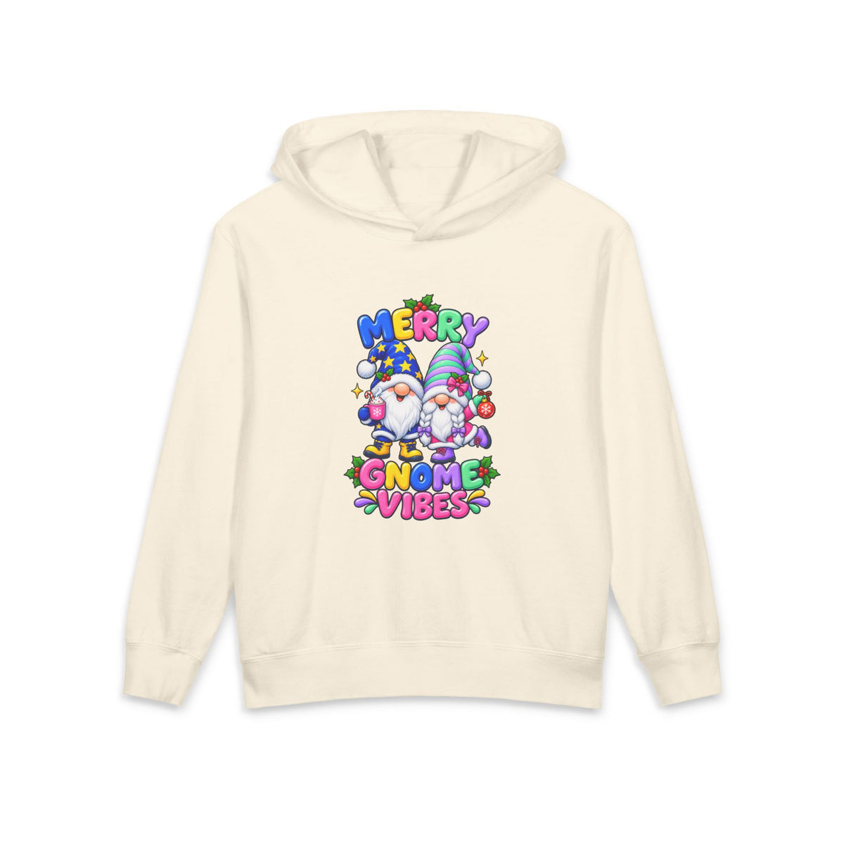 Merry Gnome Vibes Youth Christmas Hoodie