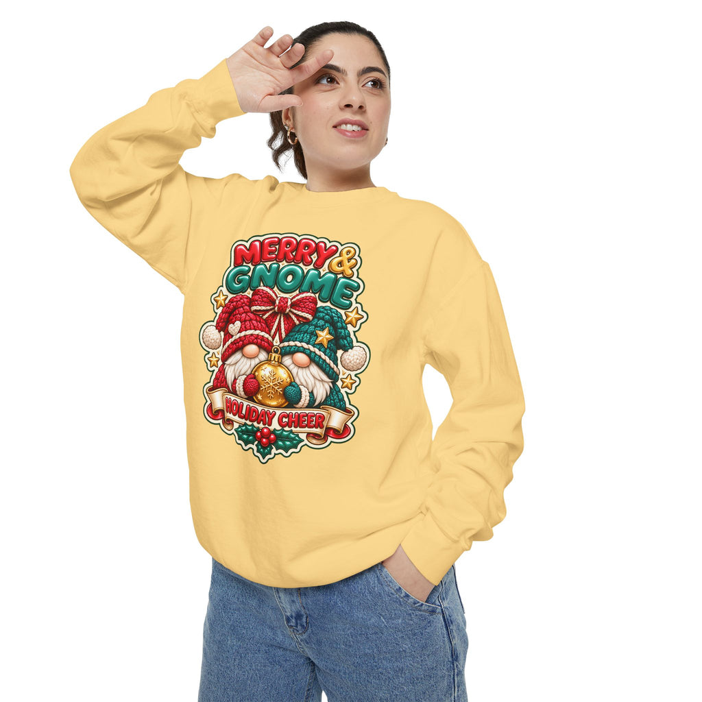 Merry and Gnome Holiday Cheer Sweatshirt — Cute Christmas Design