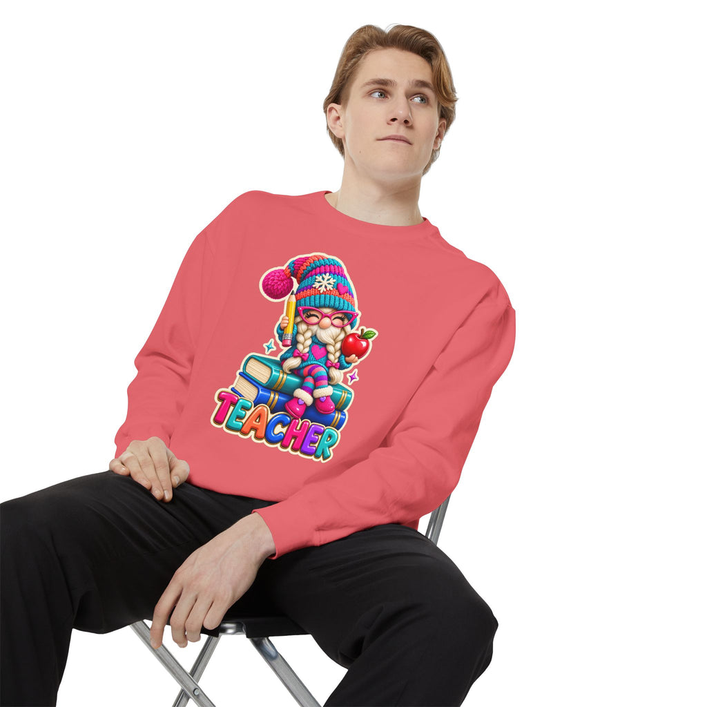 Teacher Gnome Book Lover Holiday Sweatshirt