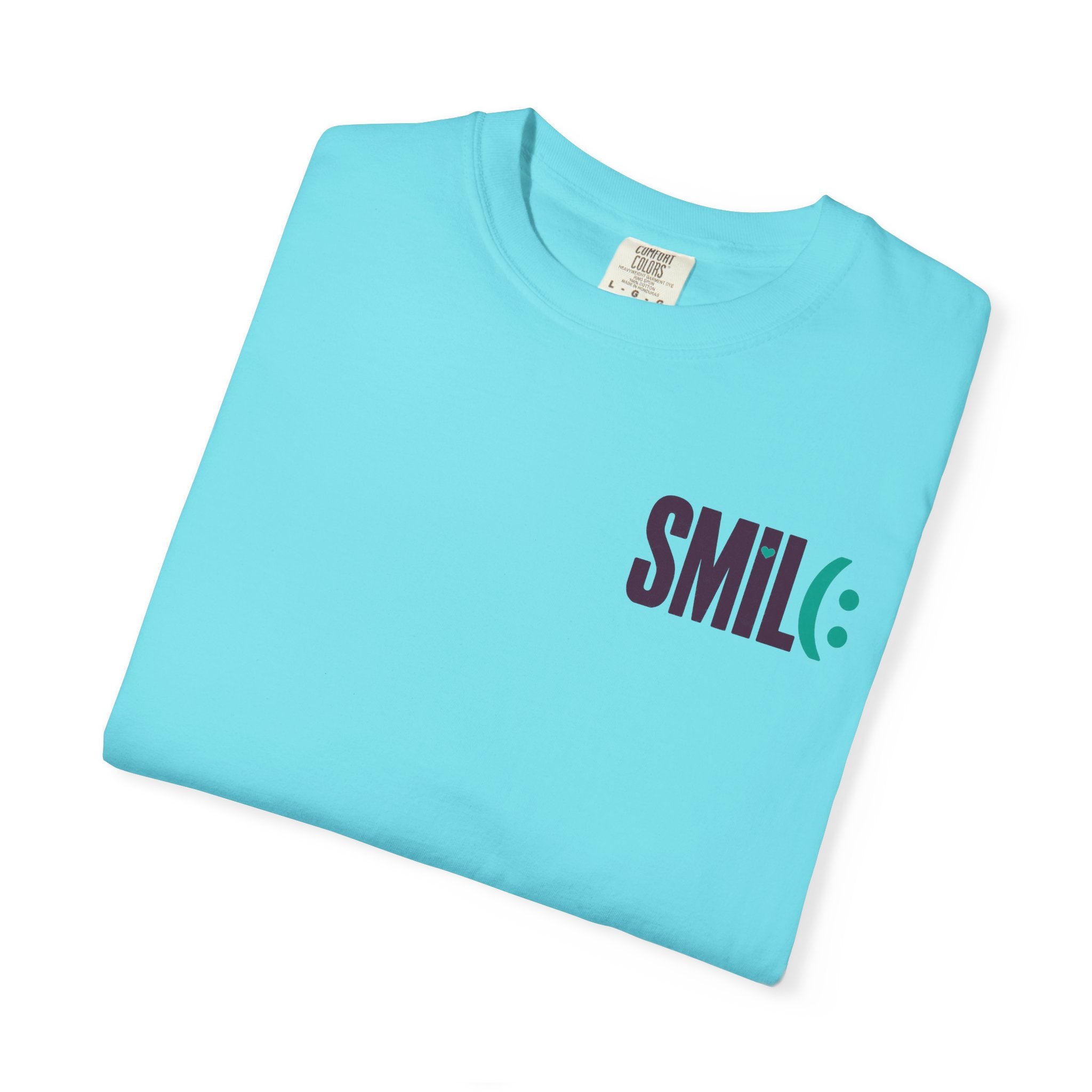 SMIL(: IT’S FREE. Front & Back Garment-Dyed Graphic Tee