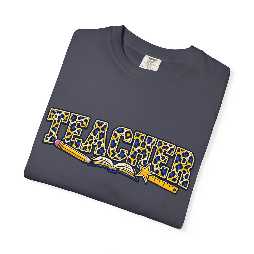 Leopard Print Teacher Comfort Colors® Heavyweight Tee 🍎✏️