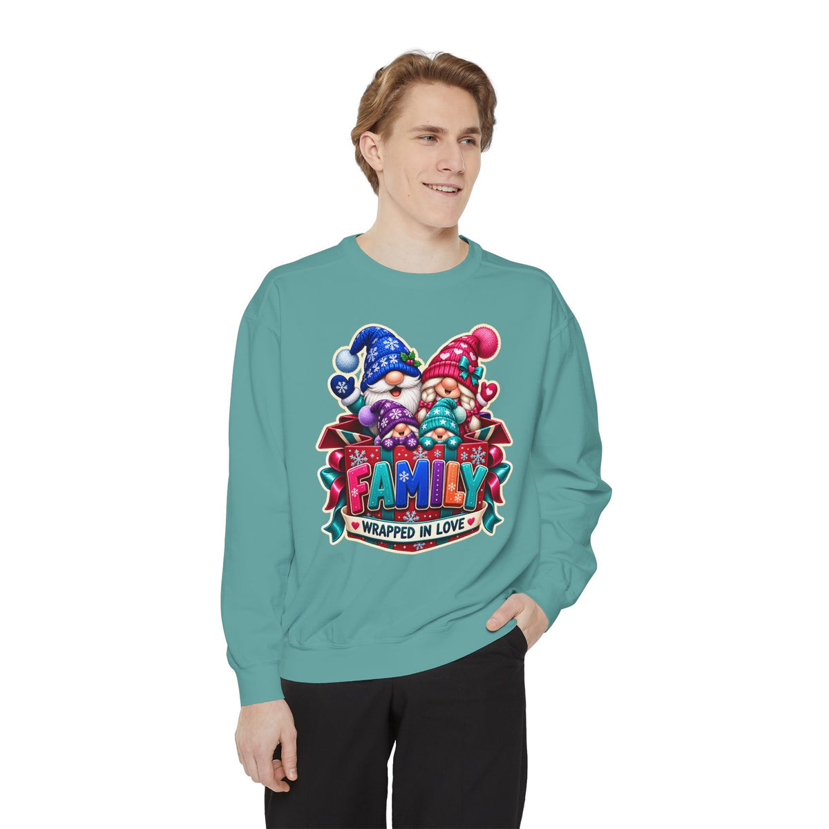 Family Wrapped in Gnome Love Christmas Sweatshirt