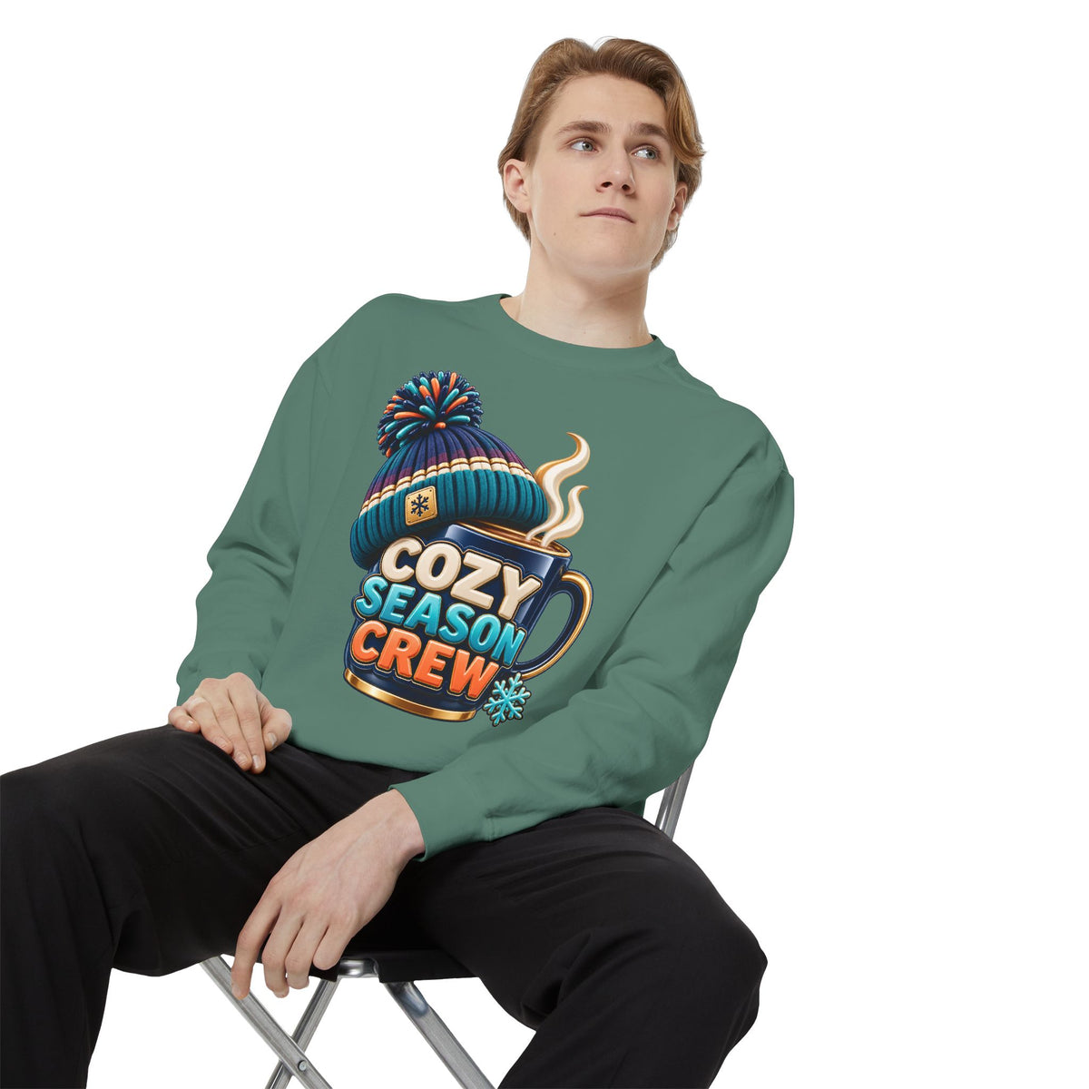 Cozy Season Crew Coffee Lover Sweatshirt ☕️❄️ | Winter Coffee Graphic Pullover
