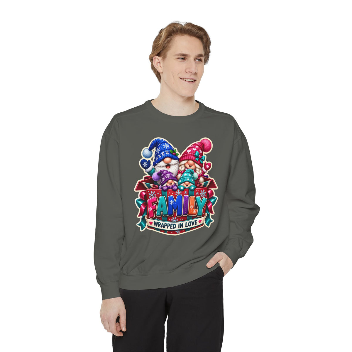 Family Wrapped in Gnome Love Christmas Sweatshirt
