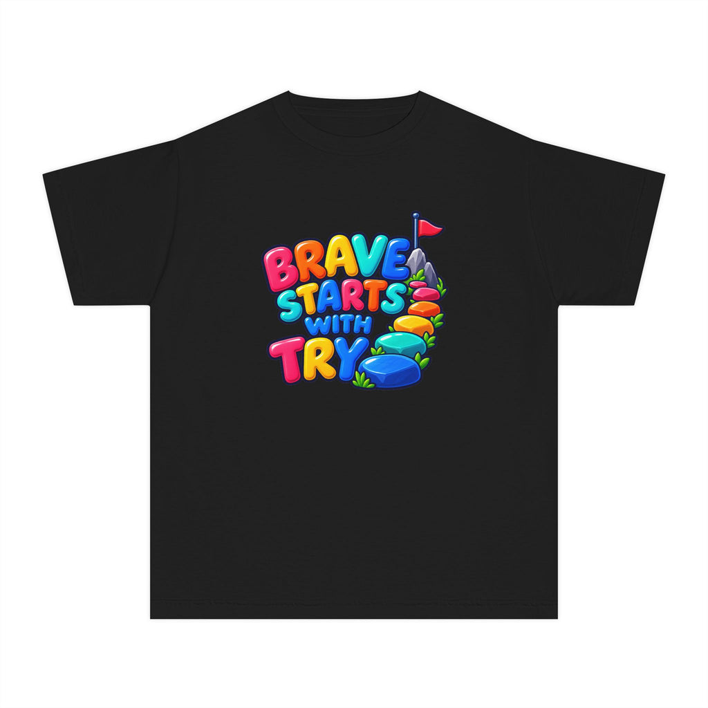 🏔️ Brave Starts With Try Youth Tee