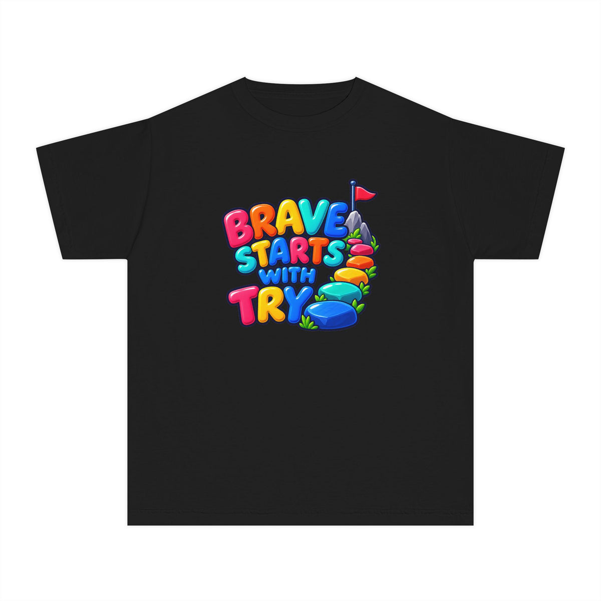 🏔️ Brave Starts With Try Youth Tee