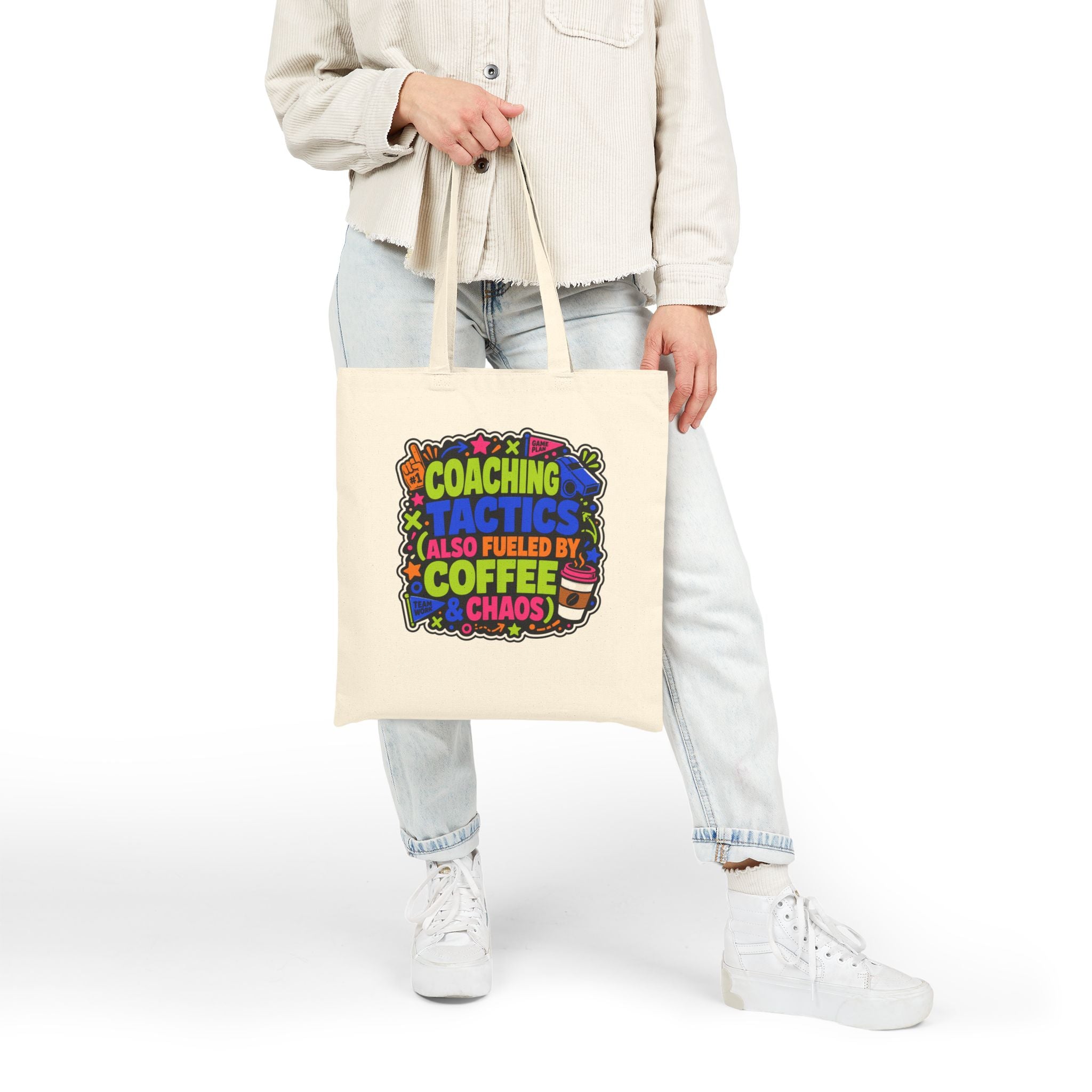 Coaching Tactics Fueled by Coffee and Chaos - Canvas Tote