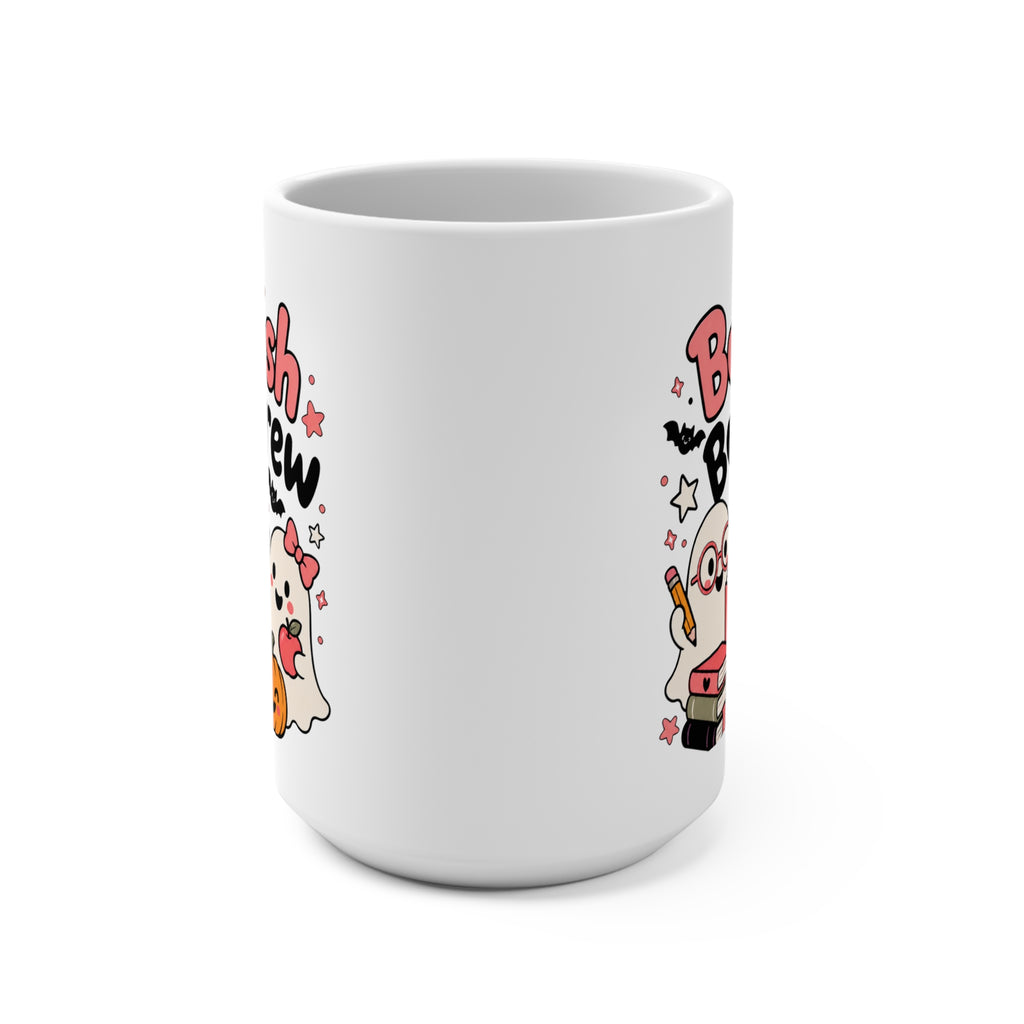 Bookish Boo Crew Mug - Cute Halloween Book Lover Coffee Cup - Spooky Reading Gift for Librarians, Teachers, Students and Readers