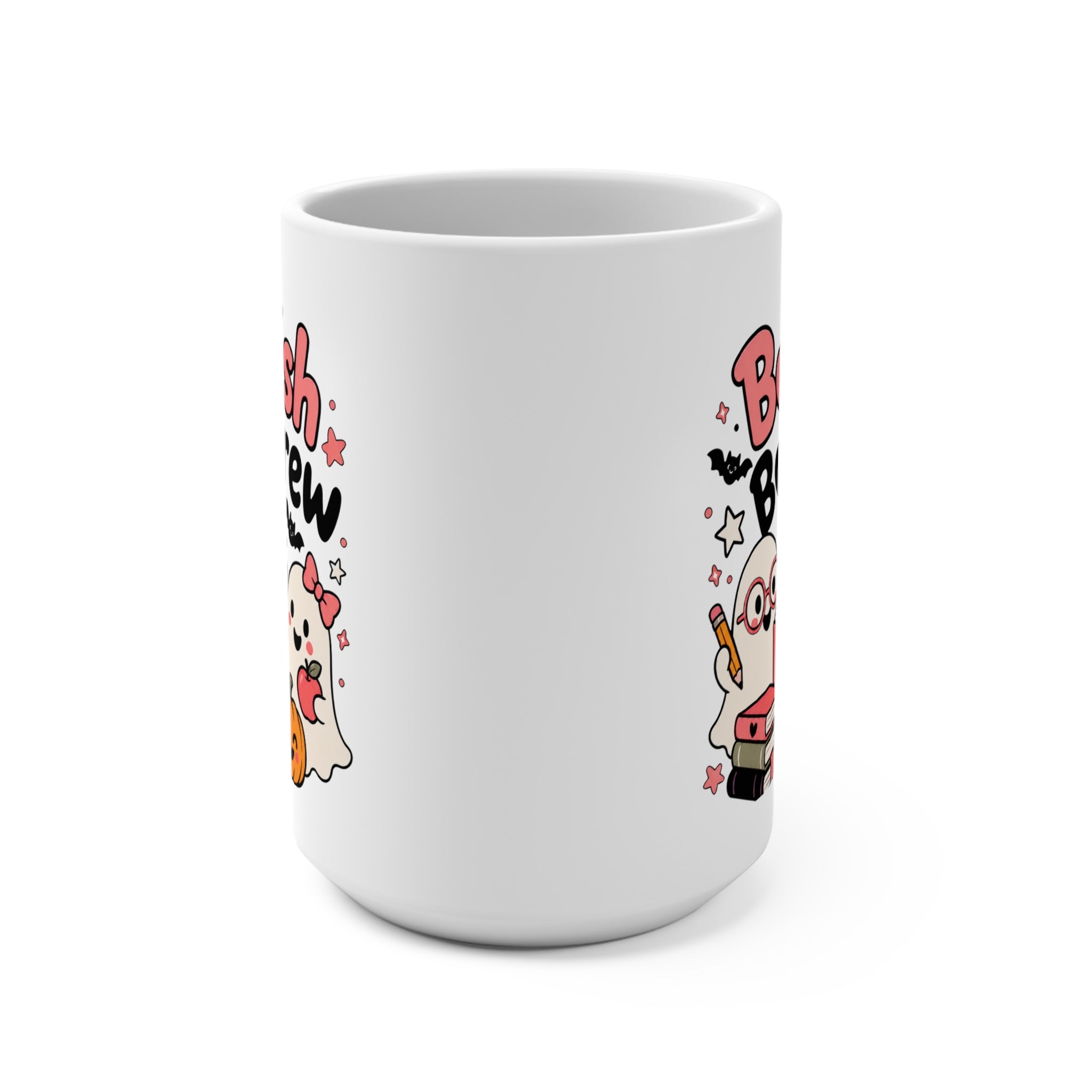Bookish Boo Crew Mug - Cute Halloween Book Lover Coffee Cup - Spooky Reading Gift for Librarians, Teachers, Students and Readers