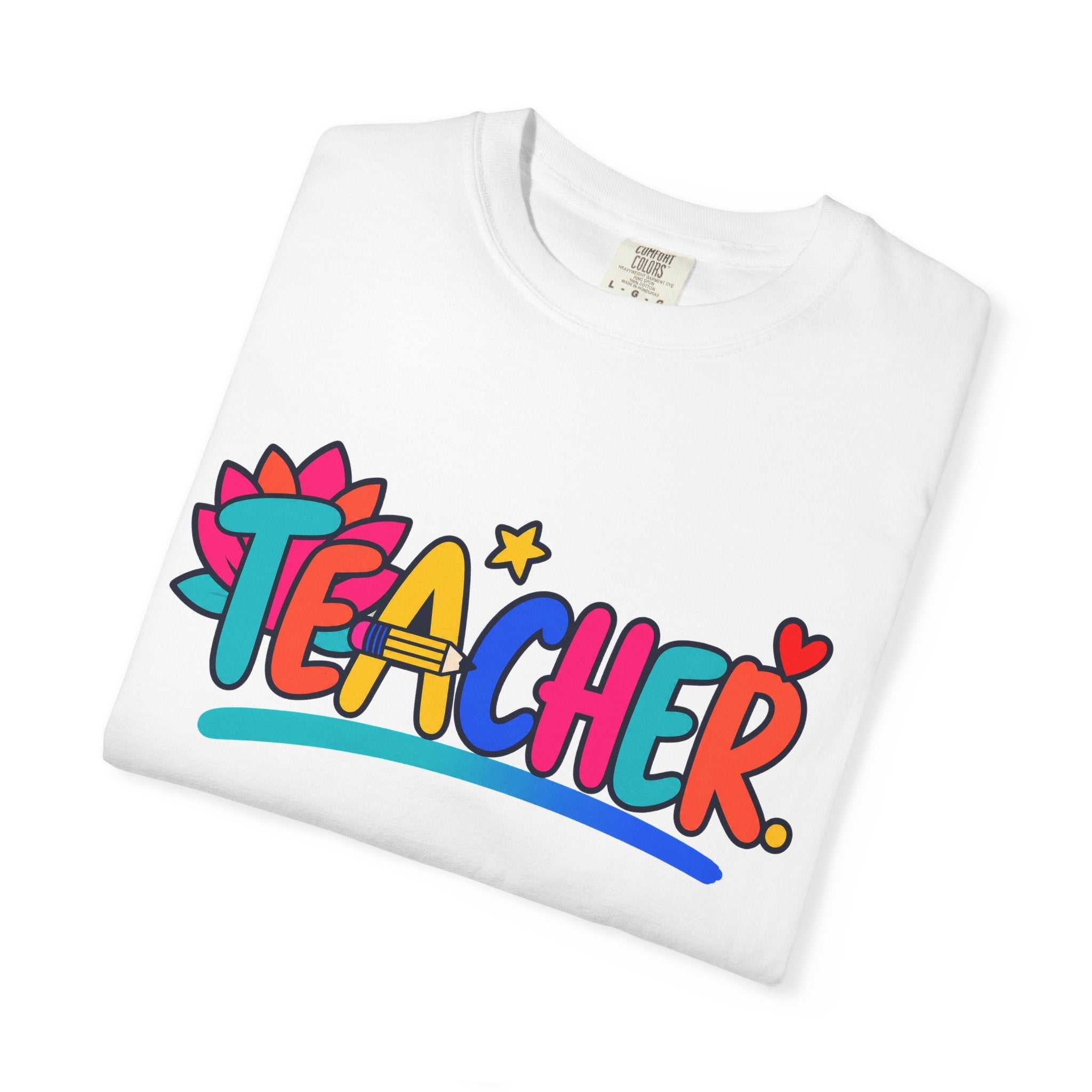 Colorful Teacher Comfort Colors® Heavyweight Tee 🍎✏️