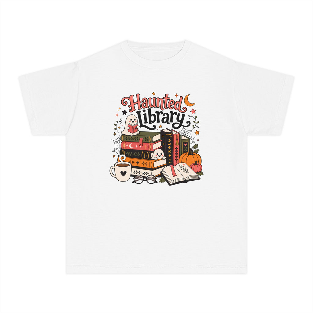 Haunted Library Youth Retro Tee 🎃📚
