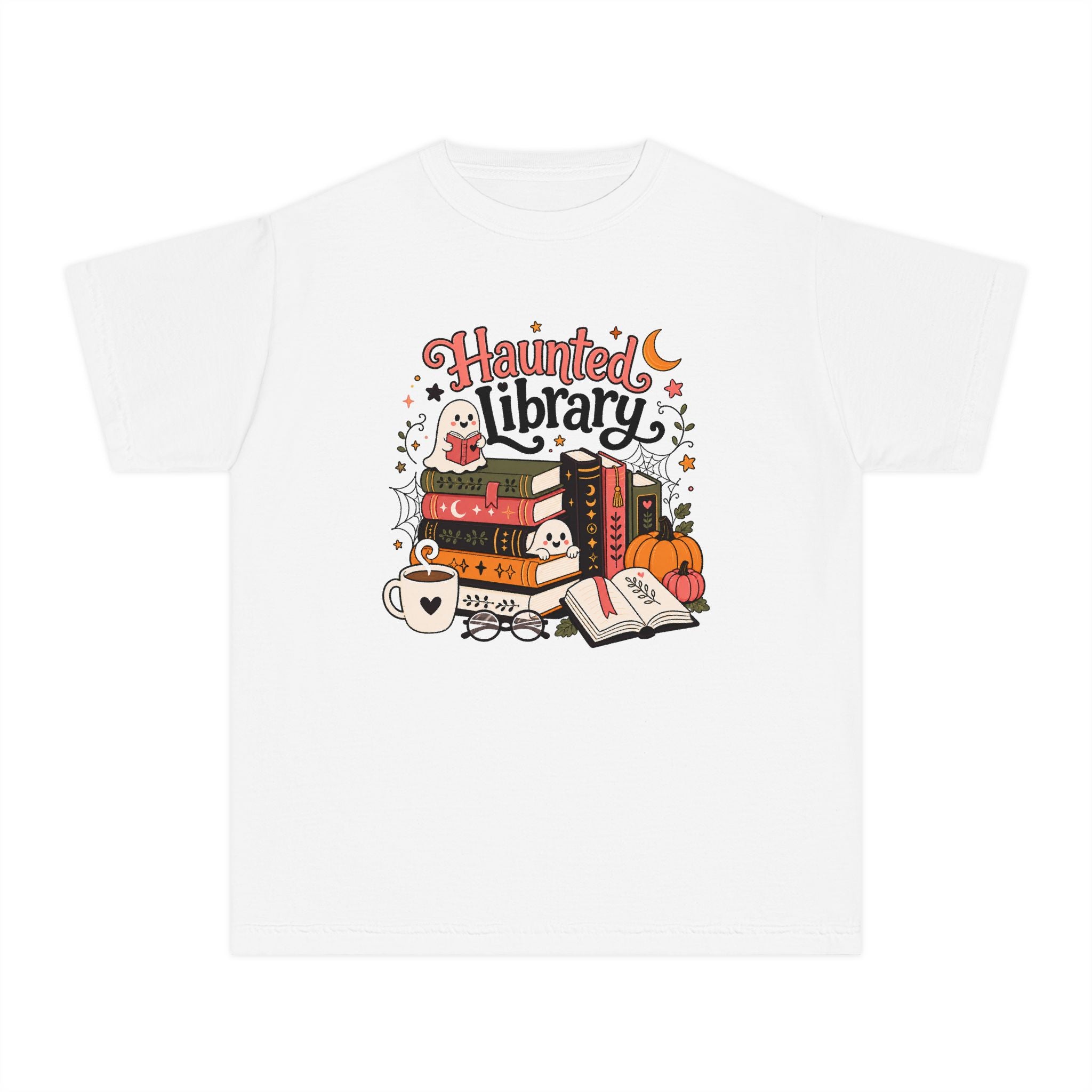 Haunted Library Youth Retro Tee 🎃📚
