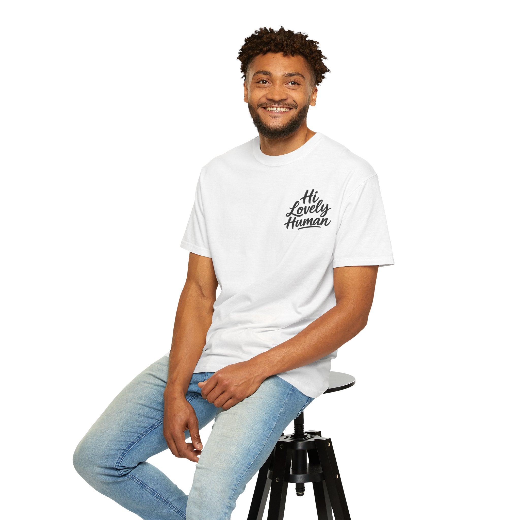 Hi Lovely Human T-Shirt – Positive Message Front & Back Adult Tee