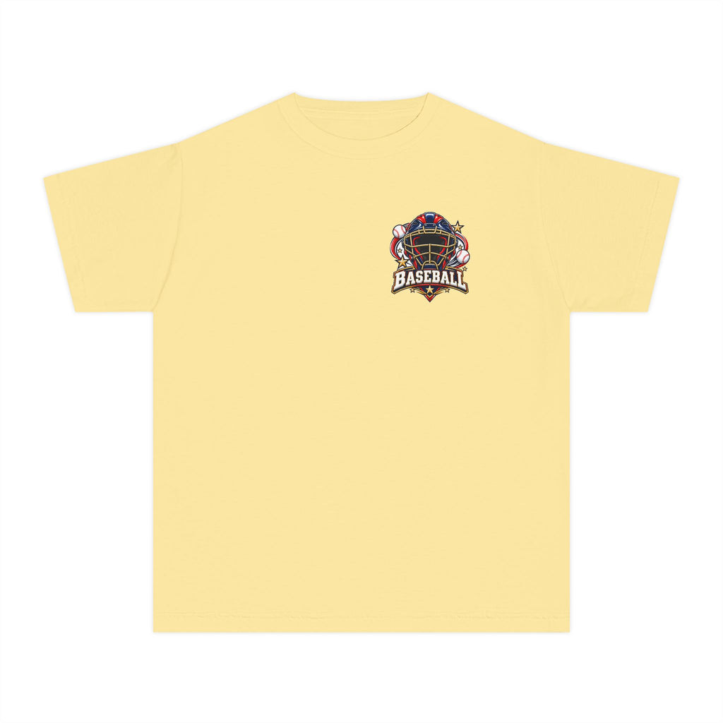 Baseball Catcher Mask Youth Tee — Patriotic Baseball Graphic T‑Shirt  ⚾
