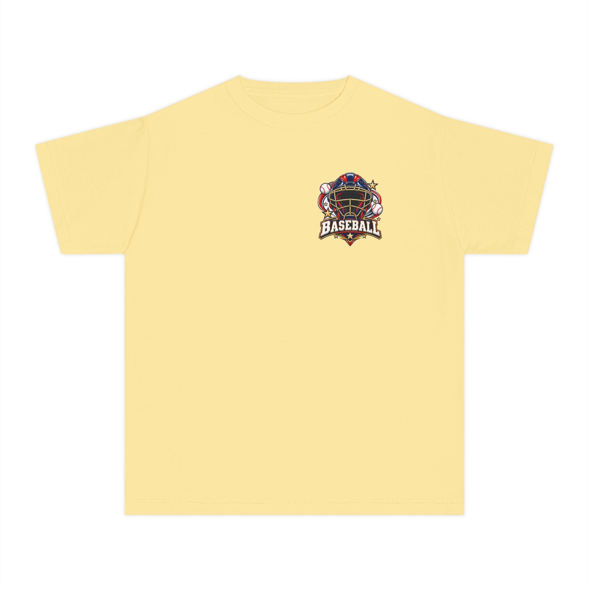 Baseball Catcher Mask Youth Tee — Patriotic Baseball Graphic T‑Shirt  ⚾