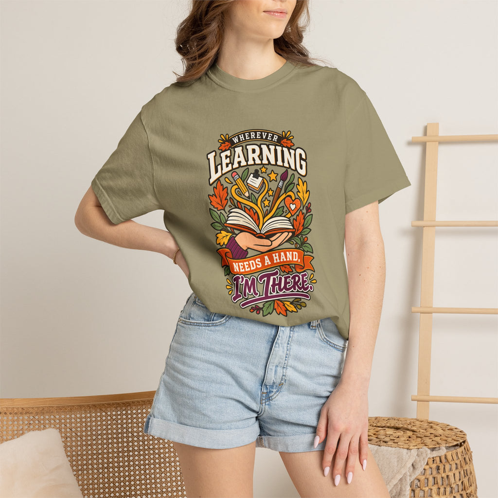 Wherever Learning Needs a Hand Teacher Heavyweight Tee 🍎📚