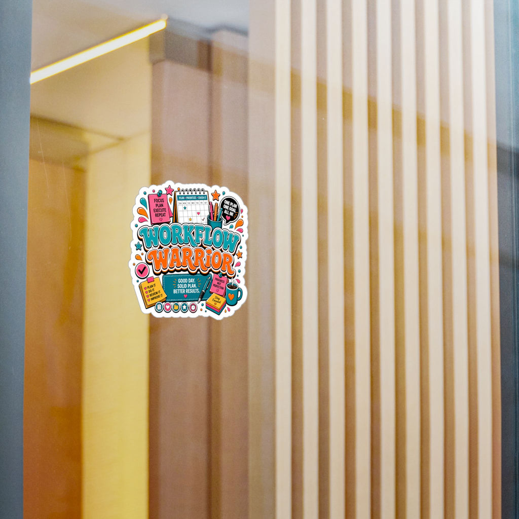 Workflow Warrior Vinyl Sticker – Productivity Planner Decor (Kiss-Cut)