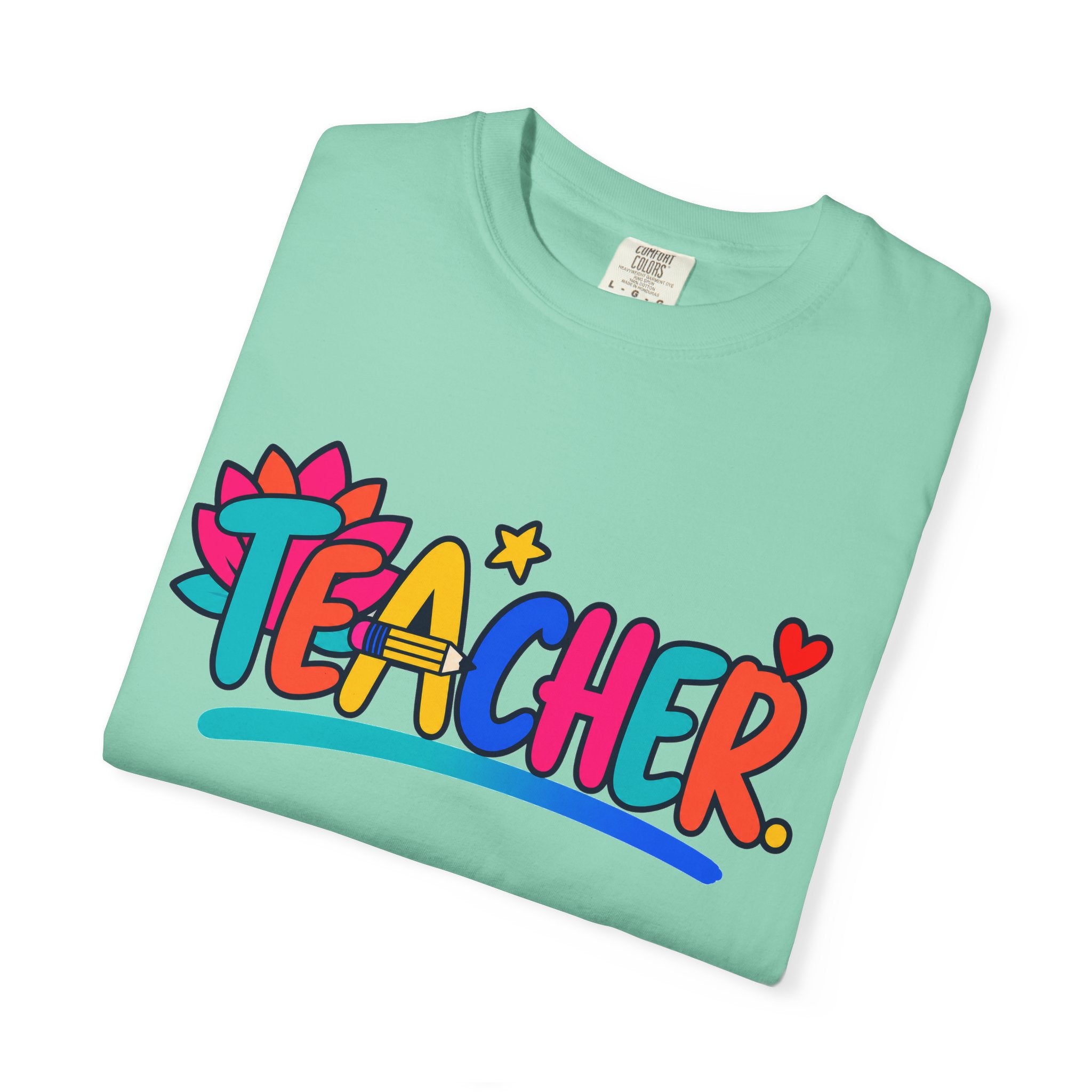 Colorful Teacher Comfort Colors® Heavyweight Tee 🍎✏️