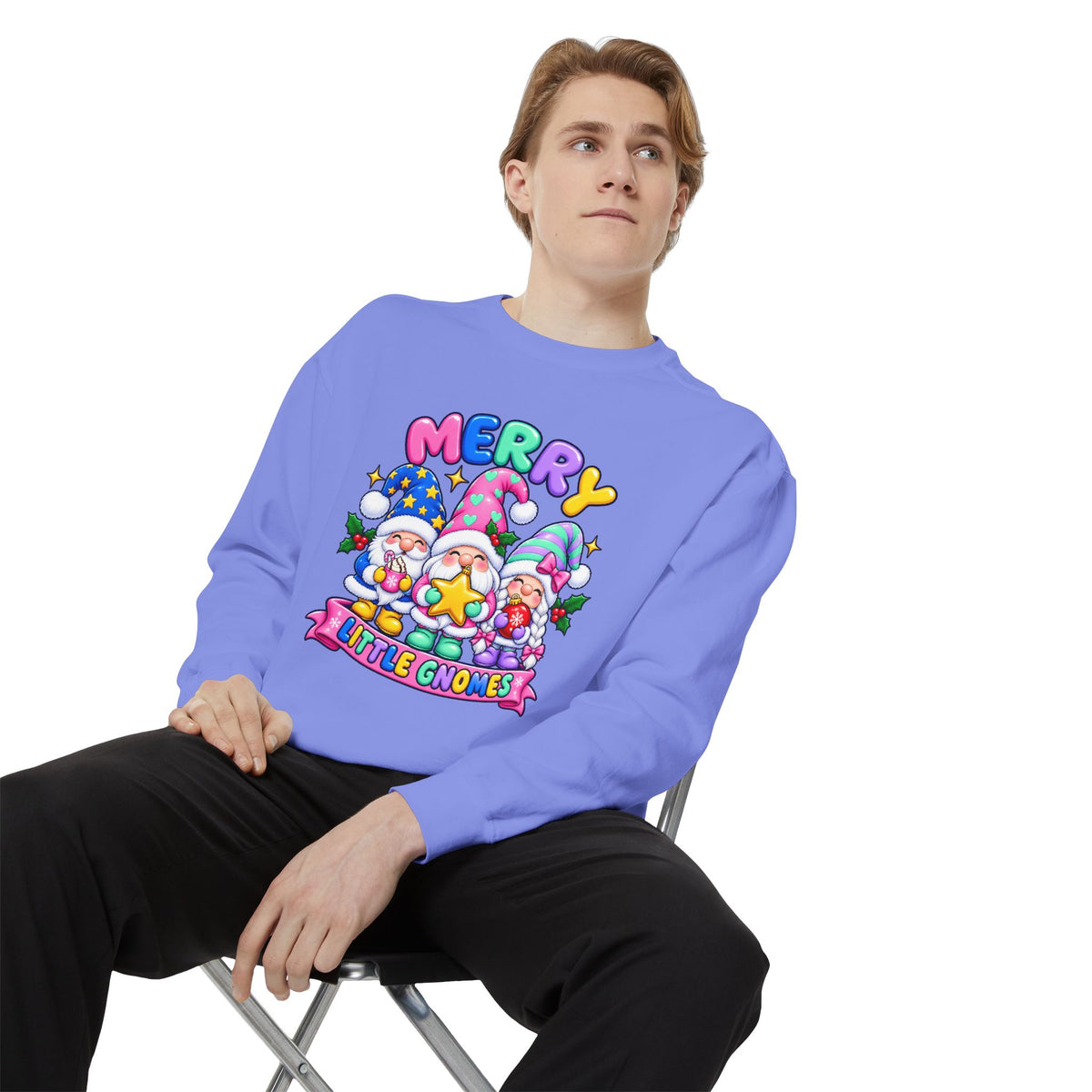 Merry Little Gnomes Sweatshirt Cute Christmas Holiday Crewneck